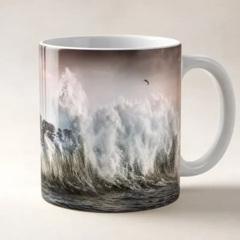 Digue de Anse du Stole en pleine tempête