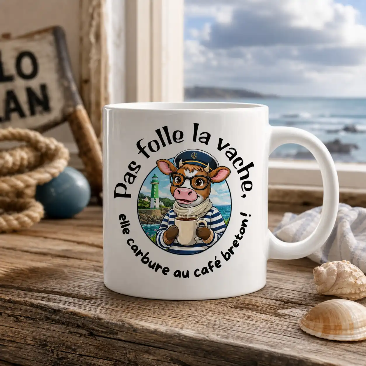 Mug “Pas folle la vache,” – Édition Humour & Fierté