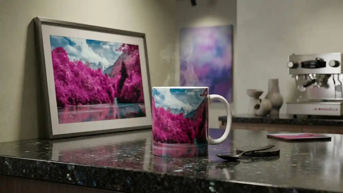 Mug Céramique « Évasion Rosée » — Édition Infrarouge – Image 2